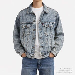 Vintage Levi’s 70507 USA Denim Trucker Jacket Boxy Fit Blue Classic 90s